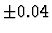 $\pm0.04$