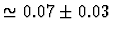 $\simeq 0.07\pm 0.03$