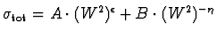 $\displaystyle \sigma_{\rm tot} = A\cdot(W^2)^\epsilon + B\cdot(W^2)^{-\eta}$