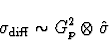 \begin{displaymath}\sigma_{\rm {diff}} \sim G_p^2 \otimes \hat\sigma \end{displaymath}