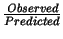 $ {\frac{\mathit Observed}{\mathit Predicted}}$