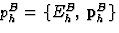 $p^B_h = \{ E^B_h,\, {\bf p}^B_h \}$
