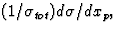 $(1/\sigma_{tot})d\sigma/d x_p,$