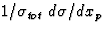 $ 1/\sigma_{tot}~ d\sigma/dx_p$