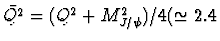 $\bar{Q^2}= (Q^2 + M_{J/\psi}^2)/4 (\simeq 2.4$