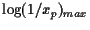 $ \mbox{$\log(1/x_{p})_{max}$}$